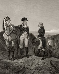 Primeiro encontro de George Washington e Alexander Hamilton, de &39;Life and Times of Washington&39;, Volume I, publicado em 1857 de Alonzo Chappel