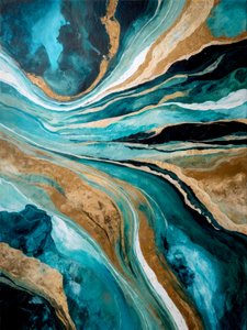Fluxo abstrato de ouro fluido
