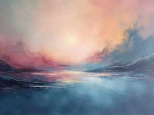 Paisagem em tons pastel onírica