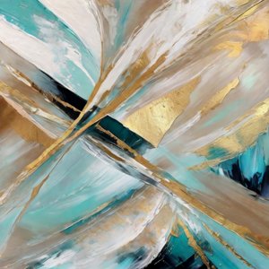 Abstrato em azul-petróleo cintilante e dourado de Alpenglow Workshop