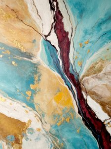 Mármore abstrato azul-petróleo e dourado