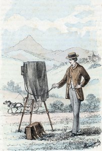 Hobby da alta sociedade e da burguesia: a prática da fotografia no amador (fotógrafo amador) Gravação de "The Needs of Life" de Rengade de Alphonse Demarle