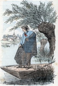 Gravura de pesca em rede de "The Needs of Life" de Rengade de Alphonse Demarle
