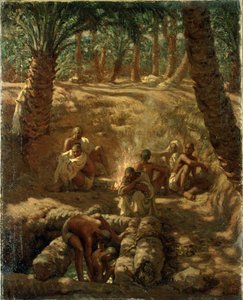 Berberes em um poço oásis (óleo sobre tela) de Alphonse Etienne Dinet