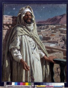 O muezim, um membro da mesquita que apela à oração (óleo sobre tela) de Alphonse Etienne Dinet