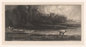 Paisagem com barcaça
Le bac de Alphonse Legros (signed by artist)