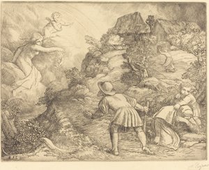 Alegoria do Camponês e da Fortuna Le paysan et la fortune: Sujet allegorique. de Alphonse Legros