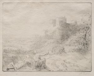 Um velho castelo. de Alphonse Legros