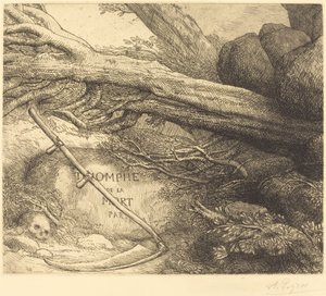 Avalanche: Frontispício para o triunfo da morte de Alphonse Legros