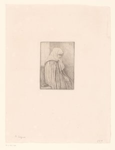 Mulher bretã com véu de cabeça de Alphonse Legros