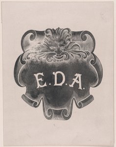 Contraprova de uma impressão de uma placa de identificação para Edward D. Adams, ca. 1892. de Alphonse Legros