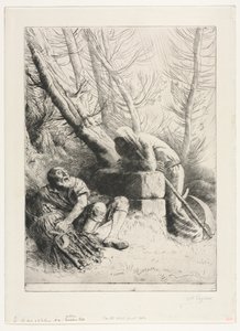 Morte e o lenhador, 1881. de Alphonse Legros