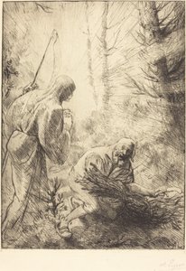 A Morte e o Lenhador, 2ª placa La mort et le bucheron. de Alphonse Legros