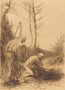 A Morte e o Lenhador, 2ª placa Le mort et le bucheron. de Alphonse Legros