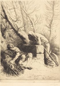 A Morte e o Lenhador, 4ª placa La mort et le bucheron. de Alphonse Legros