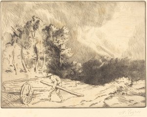 Borda de uma floresta em Bourgogne (Un coin de foret en Bourgogne) de Alphonse Legros
