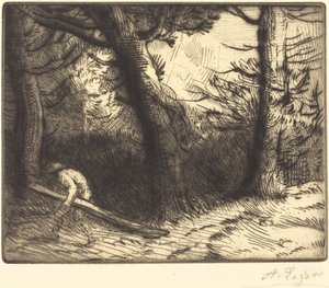 Borda de uma floresta em Bourgogne Un coin de foret en Bourgogne. de Alphonse Legros