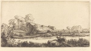 Fazenda ao longo do rio vista pelo Evening Light Fazenda ao longo do rio: Evening Light. de Alphonse Legros