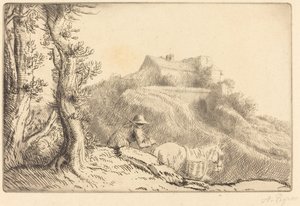 Fazenda em uma colina de Alphonse Legros
