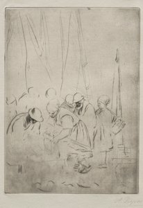 Pescadores no cais de Boulogne. de Alphonse Legros