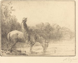 Vadeando um rio (Le gue) de Alphonse Legros