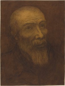 Cabeça de um homem careca com barba de Alphonse Legros