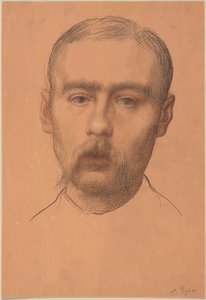 Cabeça de um Homem  (Possível Retrato do Professor E.D. Adams) de Alphonse Legros