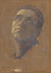 Cabeça de um homem com olhos arrebitados de Alphonse Legros