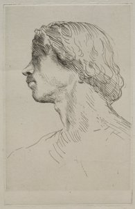 Cabeça de um modelo. de Alphonse Legros