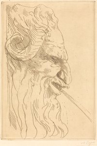 Cabeça de um sátiro Cabeça de um sátiro. de Alphonse Legros