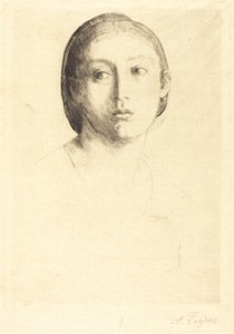 Cabeça de uma jovem rapariga de Alphonse Legros