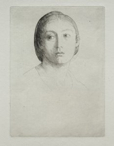 Cabeça de uma jovem garota. de Alphonse Legros