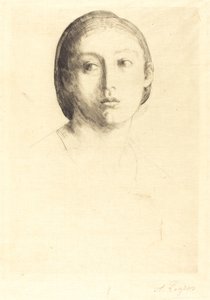 Cabeça de uma jovem Cabeça de uma jovem. de Alphonse Legros