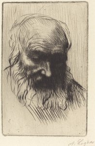 Cabeça de um Velho (Etude de tete) de Alphonse Legros