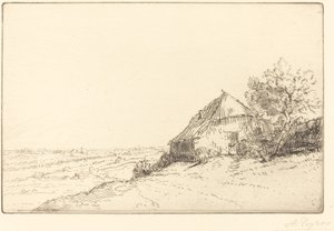 Hovel on a Hillside (Masure sur la colline) de Alphonse Legros