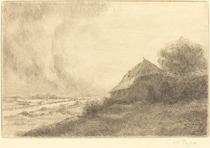 Hovel on a Hillside (Masure sur la colline) de Alphonse Legros