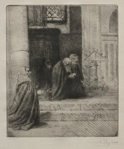 Interior de uma igreja. de Alphonse Legros