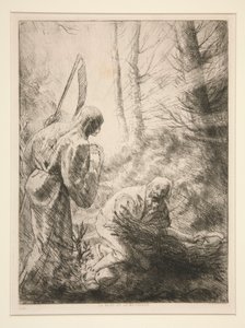 La Mort em le Bucheron, No. 2 (A Morte e o Lenhador) de Alphonse Legros