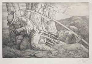 A Morte e o Lenhador (5ª Placa) de Alphonse Legros