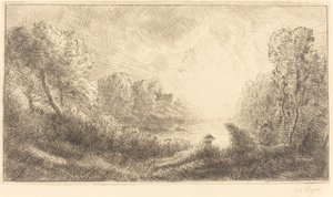 Paisagem: Nascer do sol (Paysage: Lever du soleil) de Alphonse Legros