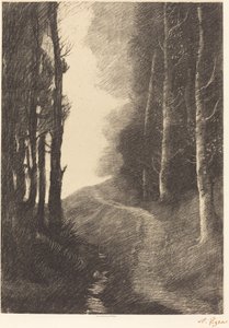 Paisagem com bétulas de Alphonse Legros