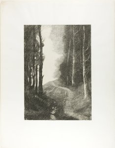 Paisagem com bétulas de Alphonse Legros