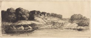 Paisagem com barco, 1.ª prancha de Alphonse Legros