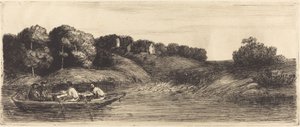 Paisagem com Barco, 1ª placa Paisagem com Barco. de Alphonse Legros