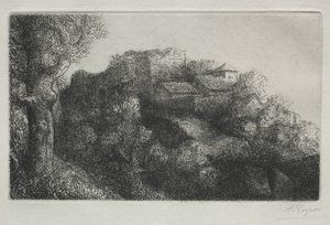 Paisagem com edifícios. de Alphonse Legros