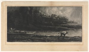 A paisagem em um barco de Alphonse Legros
