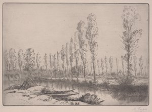 Les Tourbieres: Perto de Amiens (gravura) de Alphonse Legros