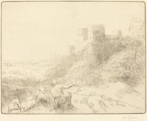 Old Chateau Um antigo castelo. de Alphonse Legros