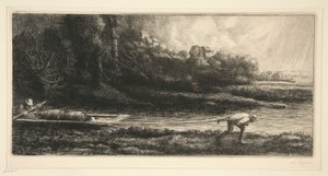 Paisagem por barco de Alphonse Legros