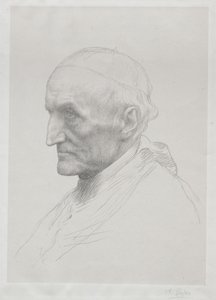 Retrato do Cardeal Manning (2ª Placa) de Alphonse Legros